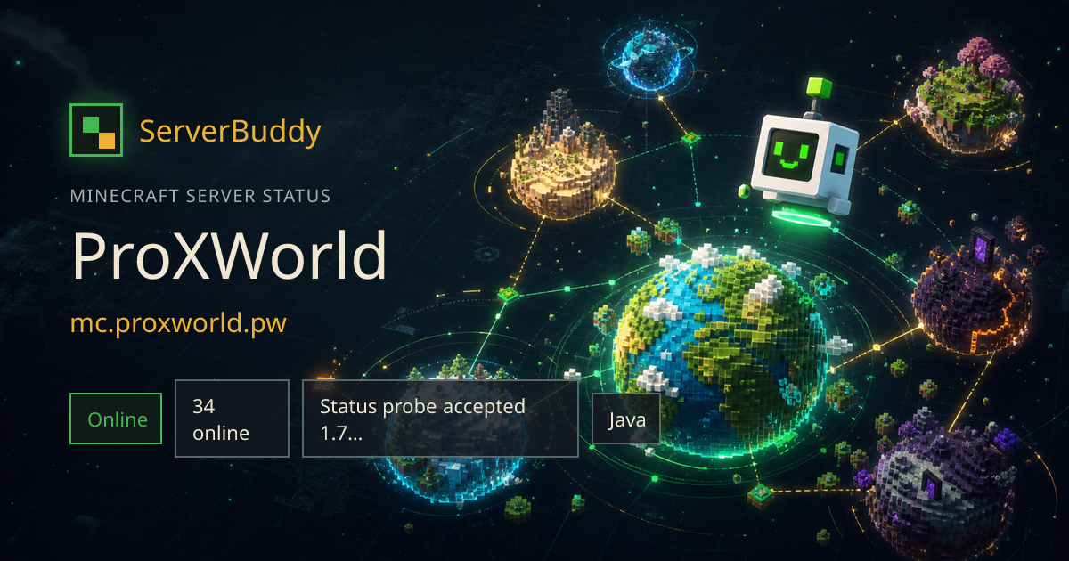 ProXWorld Minecraft Server Status, IP & Players - ServerBuddy