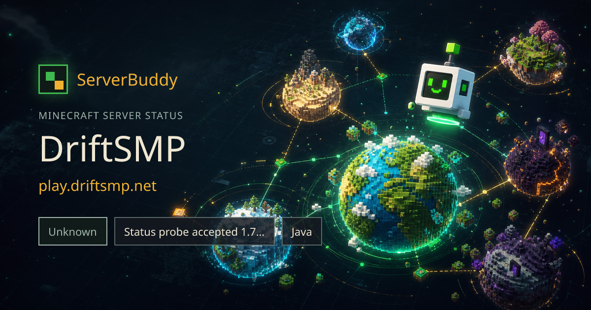 DriftSMP Minecraft Server Status, IP & Players - ServerBuddy