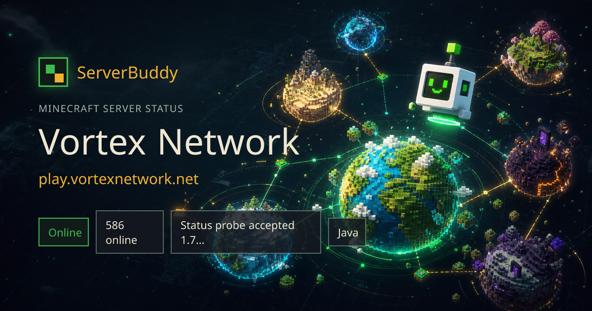 Vortex Network Minecraft Server Status, IP & Players - ServerBuddy